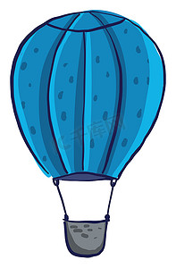 蓝色气球，插图，白色背景上的矢量