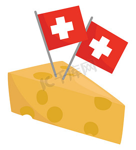 瑞士奶酪，插图，白色背景上的矢量