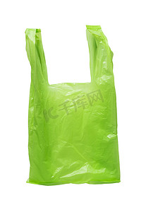 透明袋子摄影照片_绿色塑料袋