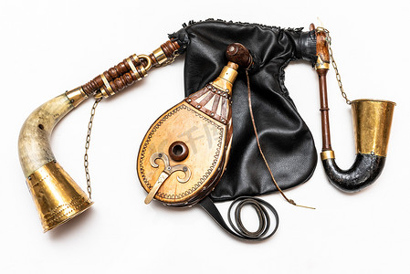 传统乐器摄影照片_风笛，一种传统乐器。