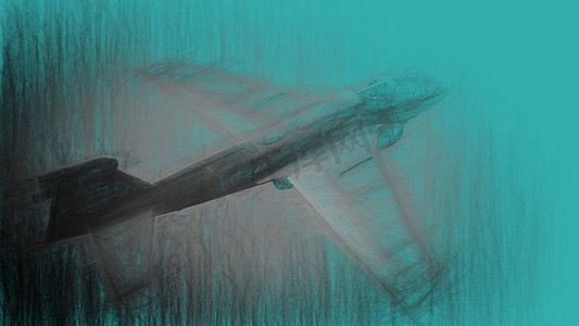 美纹纸上飞机的 3d 插图