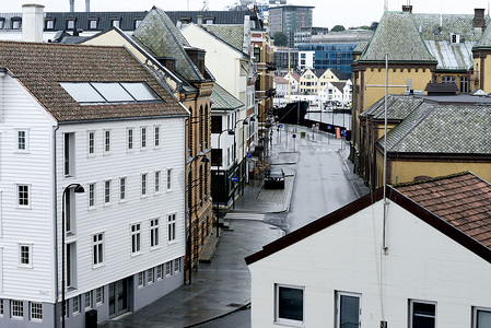 雨后城市景观，斯塔万格，挪威