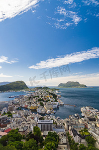 奥勒松镇俯视视图，挪威