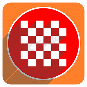 孤立的国际象棋红色平面图标