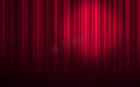 与聚光灯的红色舞台剧院帷幕背景