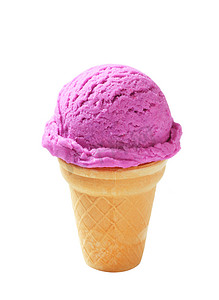 甜筒花纹摄影照片_蓝莓冰淇淋甜筒
