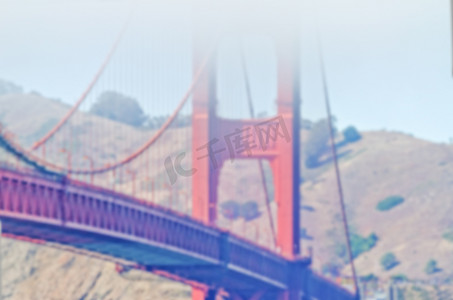 美国旧金山金门大桥的离焦背景