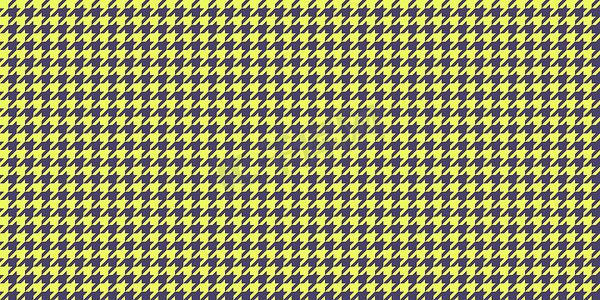 黄色灰色无缝千鸟格图案背景。