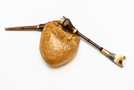 传统乐器摄影照片_风笛，一种传统乐器