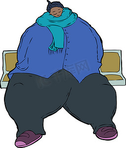 肥胖女人的卡通漫画