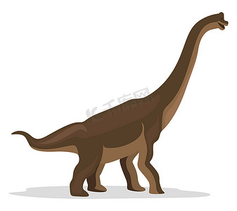 腕龙插图白色背景上的矢量