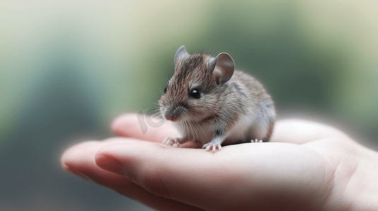 手掌心可爱的小老鼠