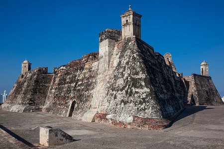 圣费利佩城堡在卡塔赫纳德印第亚斯 