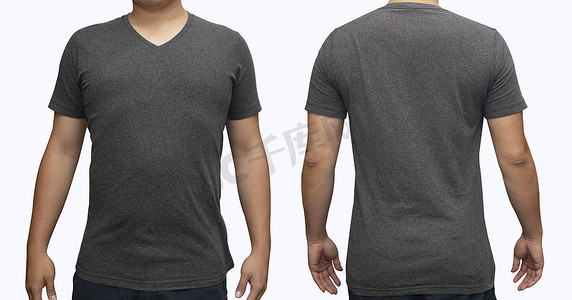 人体灰色空白 v 领 t 恤图形设计模拟