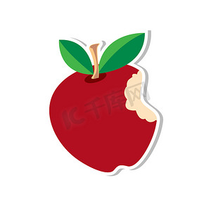 苹果贴纸红色插图