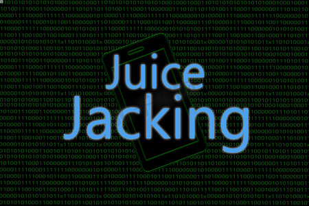 示例数据摄影照片_Juice Jacking 或 Hacking 在移动设备上进行的网络攻击的说明性示例。