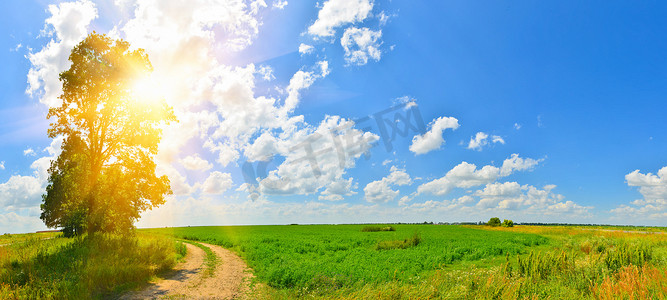 太阳表面摄影照片_与太阳和乡间小路的风景