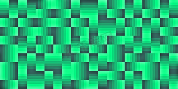 深海绿色现代随机填充几何形状图案背景纹理。