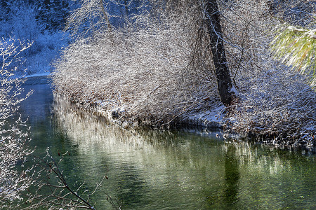 Green River 冬季 Snow 冰 Wenatchee River Leavenworth 华盛顿