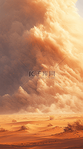 灾难背景图片_极端天气沙漠里的沙尘暴
