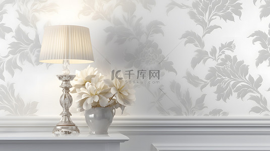 现代室内设计花卉绸缎墙面