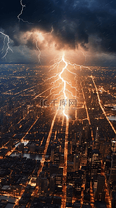 43雷电背景图片_城市世界末日风格雷电