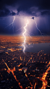 43雷电背景图片_城市世界末日风格雷电