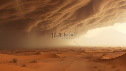 荒漠公路背景图片_极端天气沙尘暴自然灾害