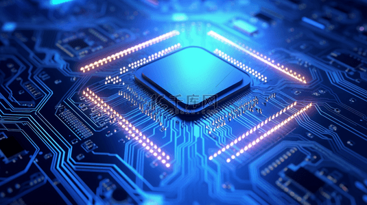 芯片半导体背景图片_蓝色科技主板芯片