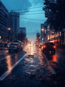 雨天自然背景图片_自然灾害大暴雨天气