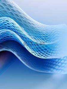 蓝色网状多层材质多层结构轻盈科技感