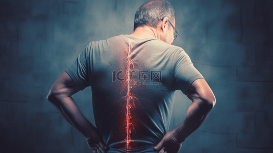 盆腔疼痛背景图片_老年人脊椎骨背部腰部疼痛