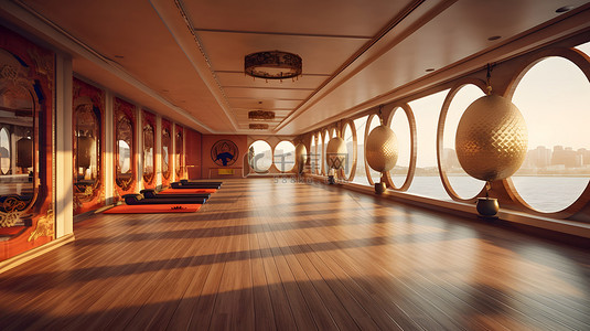 中式风格木质感健身房