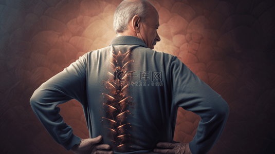 老年人背景图片_老年人脊椎骨背部腰部疼痛