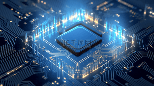 科技芯片芯片背景图片_蓝色科技主板芯片