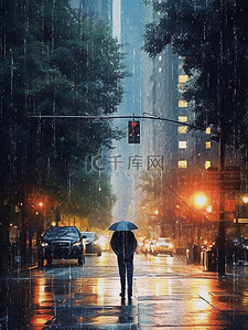 洪水背景图片_超高清夏季暴雨雷电洪水干旱摄影图背景