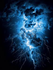 雷电背景背景图片_极端天气闪电打雷
