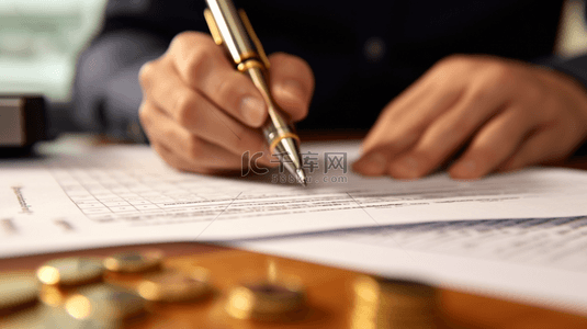 签约协议背景图片_商务金融签约签字场景