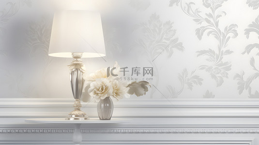 绸缎背景图片_现代室内设计花卉绸缎墙面