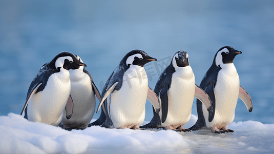 企鹅分布图摄影照片_一群企鹅
