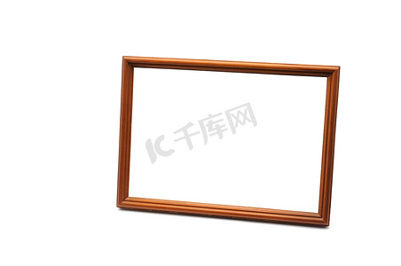 照片边框摄影照片_孤立的白色背景上的古董木制相框