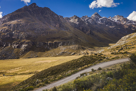 莫兰迪几何色块摄影照片_Portachuelo 路，瓦斯卡兰山口，科迪勒拉布兰卡，安卡什，秘鲁