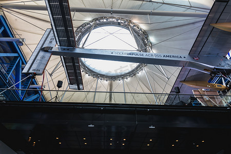 solar摄影照片_著名的 Solar Impulse HB-SIA 电动飞机展览