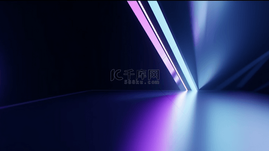 科技蓝色抽象背景图片_蓝色和紫色泄漏的光线抽象几何透明背景