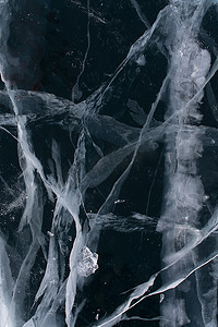 冰蓝色背景摄影照片_结冰的湖表面的冰纹理