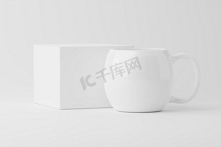 咖啡茶摄影照片_咖啡茶陶瓷杯白色空白 3D 渲染样机