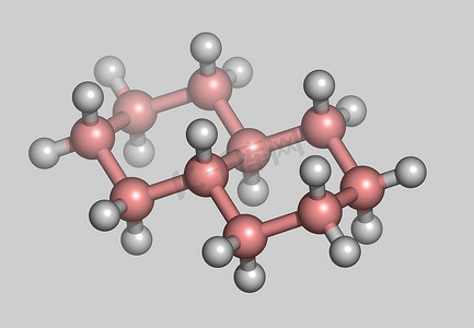 十氢萘分子模型与原子