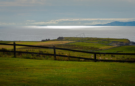 绵羊农场俯瞰爱尔兰海