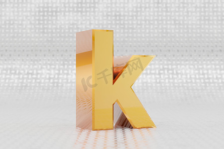 黄色 3d 字母 K 小写。