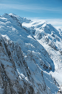 沙冰摄影照片_法国阿尔卑斯山蒙布兰克山顶的岩石冰和雪